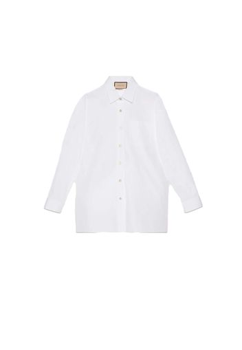 Gucci Cotton Shirt with Gucci Embroidery White