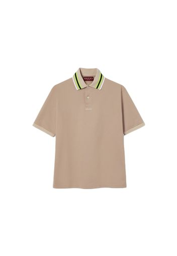 Gucci Cotton Embroidery Polo Beige