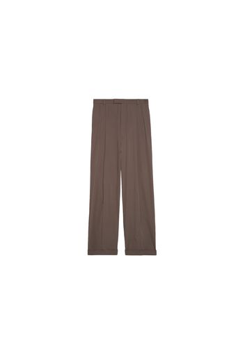 Gucci Wool Gucci Label Trousers Dark Brown