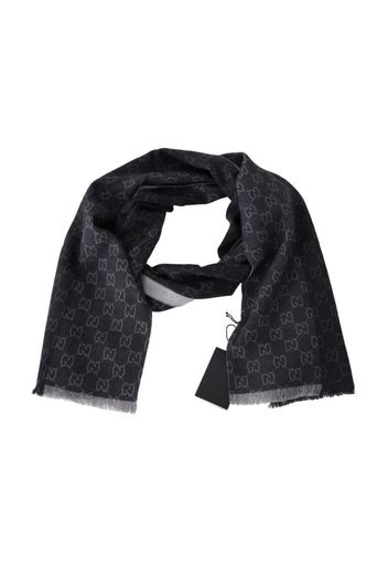 Gucci Wool GG Logo Pattern Scarf Black/Grey