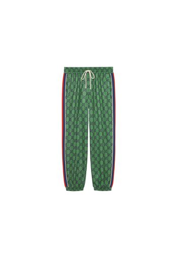 Gucci GG Jersey JoGGing Pant With Web Green/Dark Blue