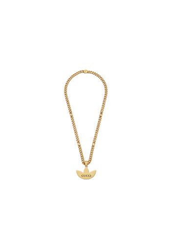 Gucci x adidas Gourmette Trefoil Pendant Necklace Yellow Gold-tone