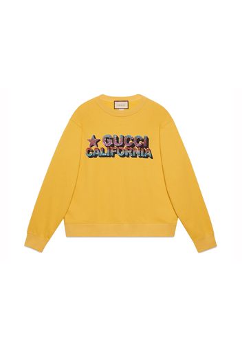 Gucci Sequins Cotton Jersey Sweatshirt Yellow