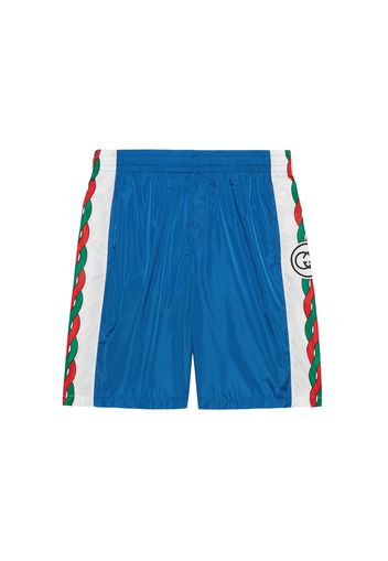 Gucci Interlocking G Print Waterproof Nylon Shorts Blue