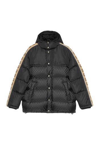 Gucci GG Jacquard Tape Sleeve Down Jacket Black