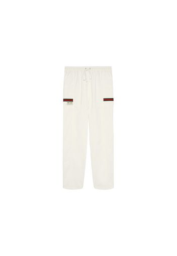 Gucci Cotton Canvas Pant With Gucci Label White