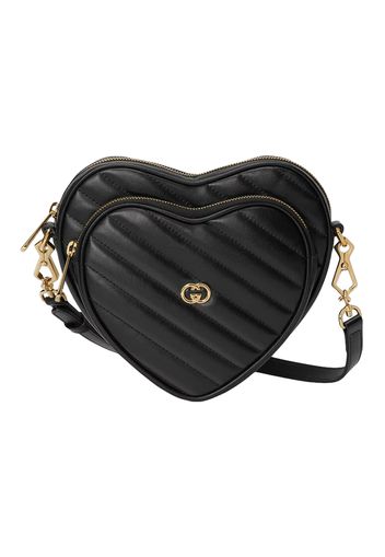 Gucci Interlocking G Mini Heart Shoulder Bag Black