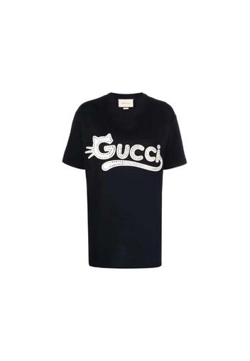 Gucci Rhinestone Logo T-shirt Black