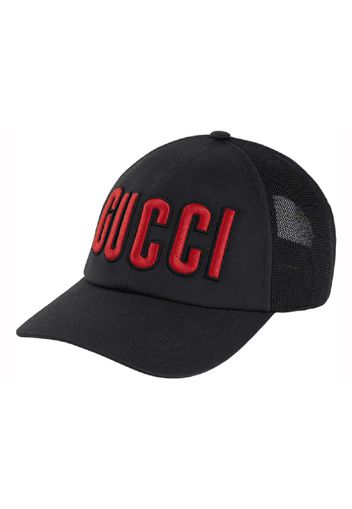 Gucci Embroidered Logo Baseball Cap Black/Red