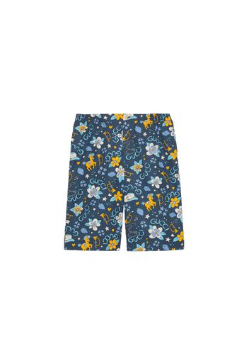 Gucci Cotton Flower and Pony Print Shorts Blue Multi