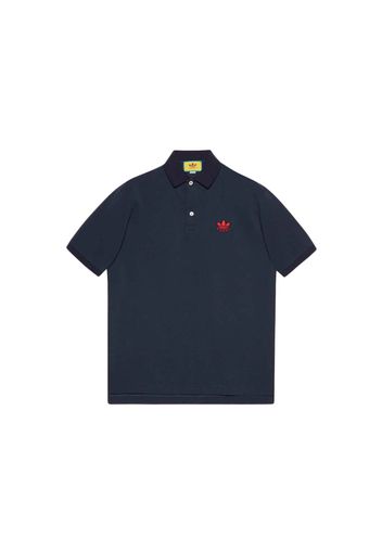 Gucci x adidas Cotton Piquet Polo Dark Blue