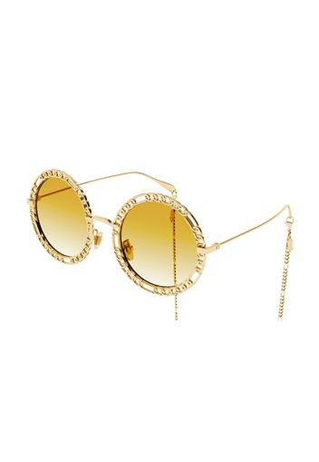 Gucci Round Chain Sunglasses Gold/Yellow (GG1113S-001)