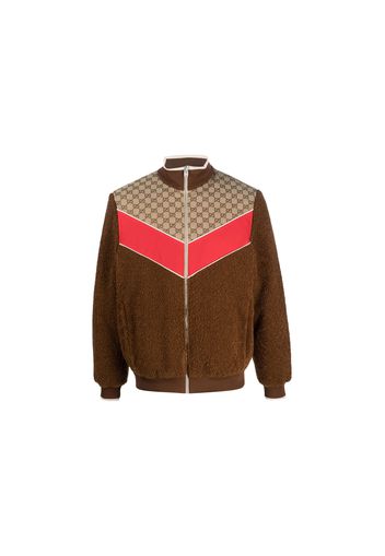 Gucci GG Monogram-Pattern Zip-Up Jacket Brown/Pink