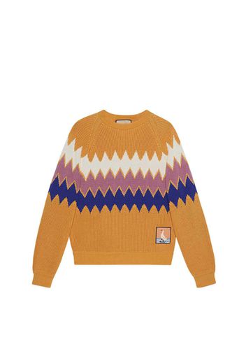 Gucci Stripe Pattern Sweater Orange Multi