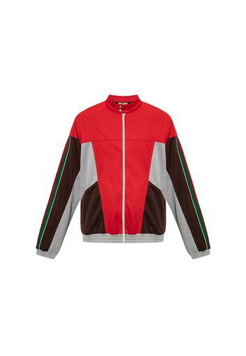 Gucci Color Block Zip Up Jacket Red/Green/Brown