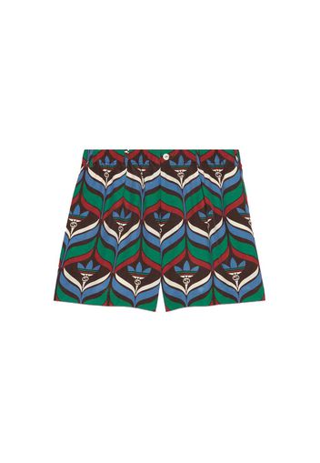 Gucci x adidas Trefoil Print Shorts Brown/Green