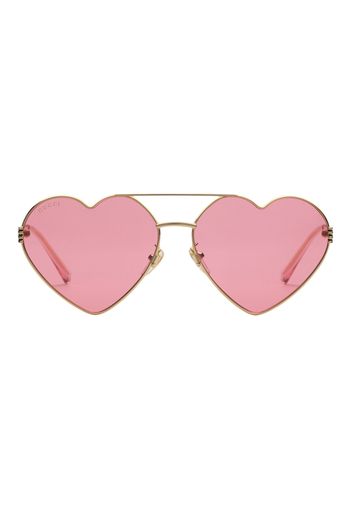 Gucci Heart-Frame Sunglasses Gold-toned Metal/Red Lens (733341 I3330 8066)