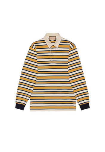 Gucci Striped Polo with Patch Yellow/Multicolor