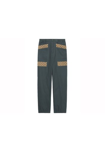 Gucci Panelled Monogram-Pattern Jeans Ash Grey