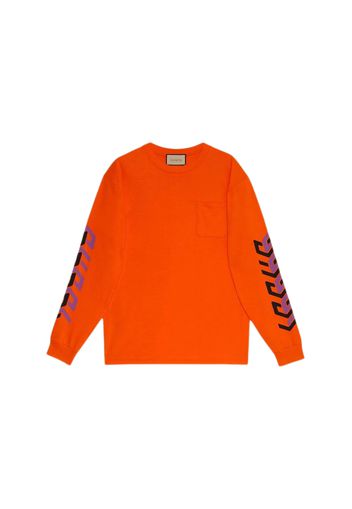 Gucci Mirror Logo-Print Crewneck Red/Black/Purple