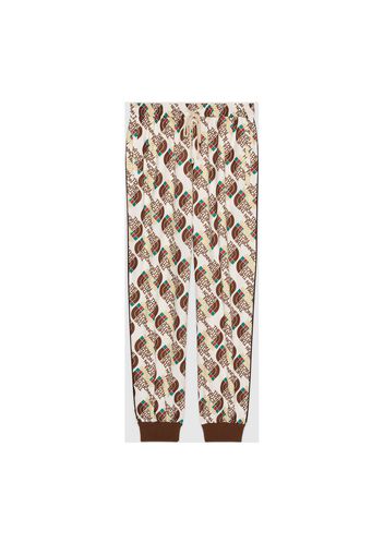 Gucci x The North Face Web Print Technical Jersey Jogging Pant Ivory/Brown