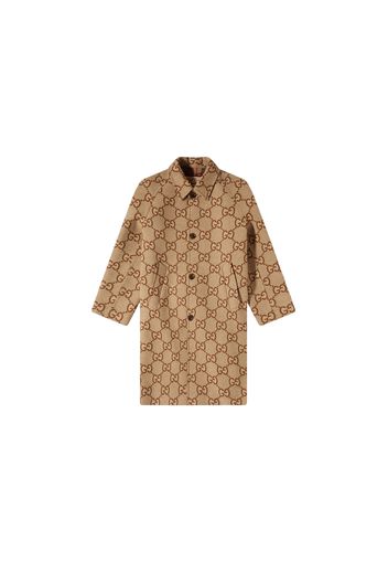 Gucci Jumbo GG Canvas Wool Car Coat Camel