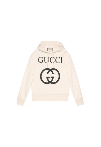 Gucci Interlocking G Oversize Fit Hoodie Off-White/Black