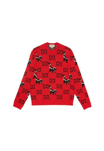 Gucci GG Skunk Wool Knit Sweater Red/Black