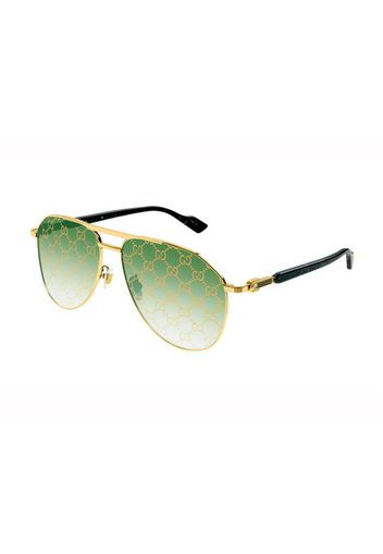 Gucci Aviator Frame Sunglasses Gold/Green (GG1220S-004-59)