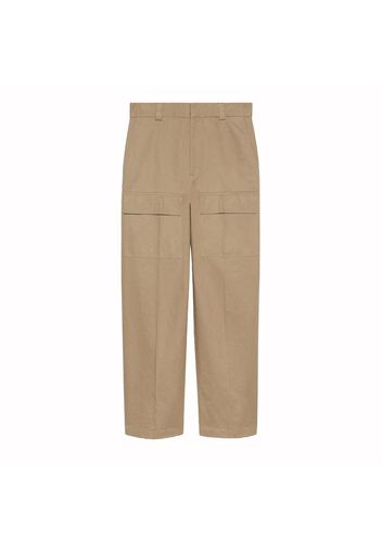 Gucci Cotton Wide Leg Cargo Pants Light Brown