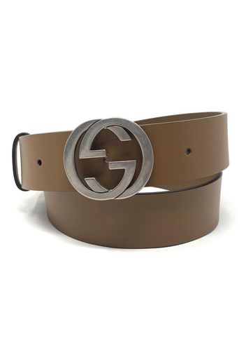 Gucci Interlocking GG Signature Leather Belt 1.5 Width Brown