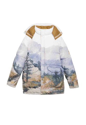 Gucci x The North Face Down Coat Trail Print