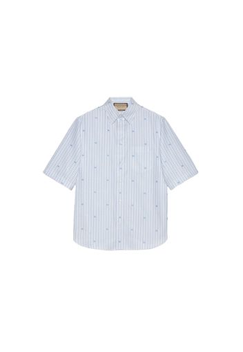 Gucci Cotton Striped Shirt Light Blue