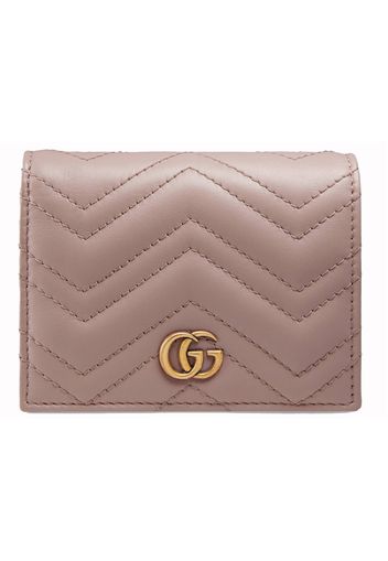 Gucci Marmont GG Card Case Wallet Matelasse Dusty Pink