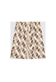 Gucci x The North Face Web Print Silk Shorts Ivory/Brown/Green