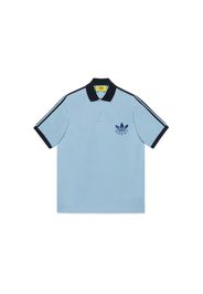 Gucci x Adidas Piquet Polo Shirt Blue