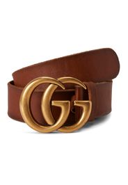 Gucci Double G Gold Buckle Leather Belt 1.5 Width Brown