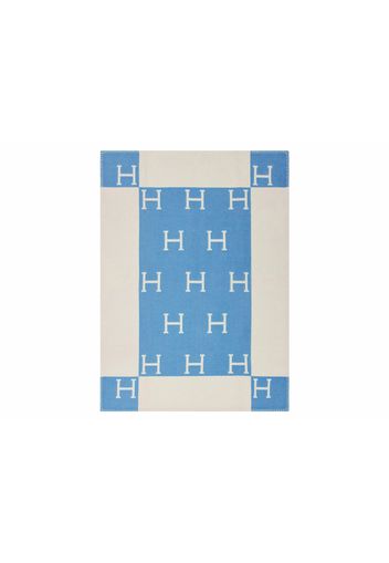 Hermes Avalon Baby Blanket Bleu Genievre/Blanc