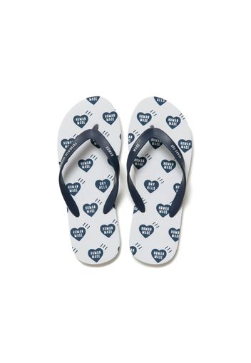 Human Made Heart Flip Flops White Navy