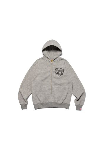 Human Made Heart Zip-Up Sweat Hoodie (FW22) Grey