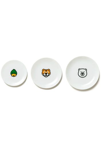 Human Made Animal Mamezara Plate (Set of 3) White