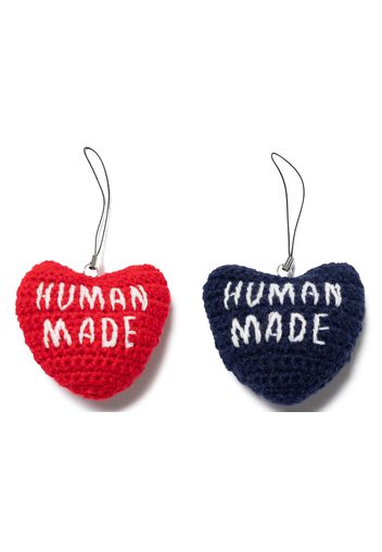 Human Made Crocheted Heart Keychain Red Navy