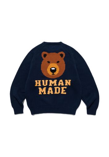 Human Made Bear Raglan Knit Sweater Navy