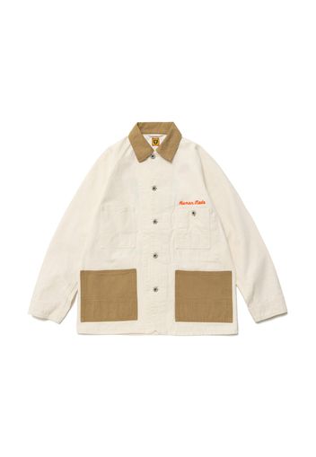 Human Made Herringbone Coverall Jacket White