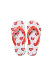 Human Made Heart Flip Flops White Red