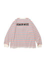 Human Made Striped Henley Neck L/S T-Shirt White