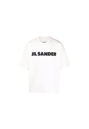 Jil Sander Logo Print Cotton T-shirt Natural/Black