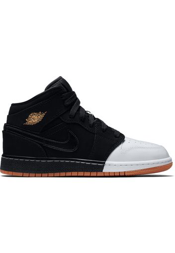 Jordan 1 Mid Black White Gold (GS)