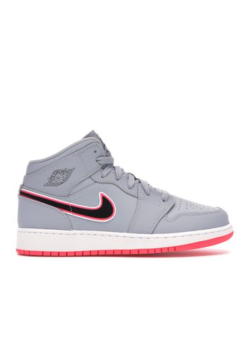 Jordan 1 Mid Wolf Grey Racer Pink Black (GS)