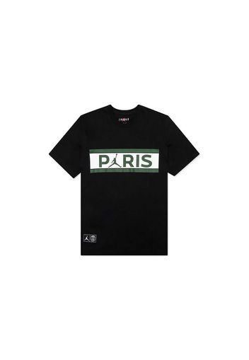 Jordan x PSG Paris Saint Germain Wordmark T-Shirt Black/Noble Green/White
